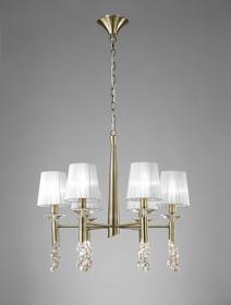 Tiffany Antique Brass-White Crystal Ceiling Lights Mantra Shaded Crystal Fittings